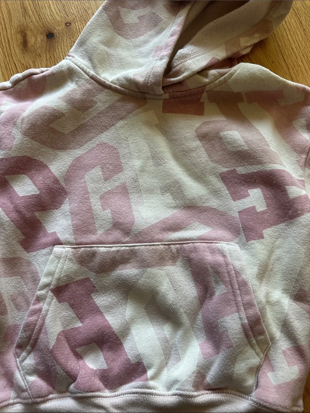 GAP Pink & Cream Logo Pattern Kids Hoodie